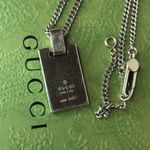  Sterling Silver Diamante Pattern Sherryline Pendant Gucci Necklace w Box Photo 11