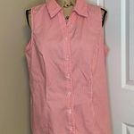 cj banks Women’s CJ.Banks Sleeveless classic button-down shirt stripe Pink/White Size XL Photo 0