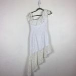 Majorelle  White Lace  Midi Dress Small One Shoulder Asymmetric Ruffle Bridal Photo 13