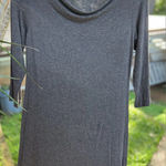 Eileen Fisher Italian Yarn Jersey Dress Organic 3/4 Sleeve Buttery Soft Neutral Photo 0