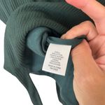 Privacy Please  Green Ribbed V Neck Long Sleeve Bodysuit Sz XS Photo 2