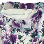 Connected Apparel CONNECTED floral dress size 8 white purple lined pleated padded bust zipper Photo 4