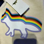 NWT Maison Kitsune Canvas Tote Bag Rainbow Fox Cream Photo 3