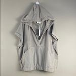 Heyson Oversized Short Sleeve Banded Waist Hooded Pullover Sweatshirt V Neck 1X Tan Photo 7