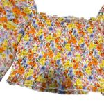 Forever 21  Floral Smocked Long Sleeve Crop Top Size XS Photo 1