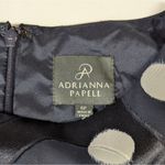 Adrianna Papell Dress Pleated Burnout Polka Dot Sleeveless Belt Navy Womens 6P Photo 2