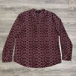 Ivanka Trump  Burgandy Dressy LS Blouse Women’s L Half Clasp Button Office Wear Photo 6