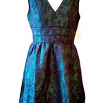 Jessica Simpson Metallic Emerald Green & Black ModCloth Cocktail Party Dress by Photo 0