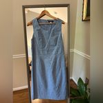 Bahari Light Blue Jacquard Trench Coat with Sheath Dress Size 14 Size M Photo 1