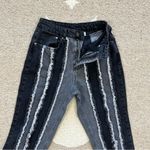 The Ragged Priest Vertical Frayed Black & Gray High Waisted Mom Jeans Size 26 Photo 10