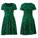 Unique Vintage  X GB Butterfly‎ And Daisy Flowers Green Dress, size L Photo 1