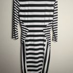 Jennifer Lopez Women’s JLO Brand Striped Illusion Dress Black White M Medium Photo 2