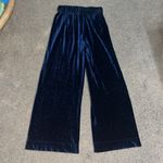 Anthropologie The Odells Wide Leg Herringbone Textured Velvet Pants Navy Blue S Photo 5