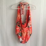 Modcloth  The Bethany One-Piece Floral Swimsuit Large Halter Tropical High Waist Photo 7