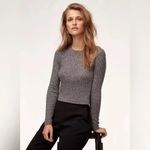 Babaton Aritzia  Nathaniel Sweater Crop Wool Ribbed Long Sleeve XXS Photo 2