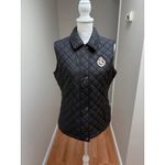 Ralph Lauren Lauren  Puffer Vest Womens Medium Black Snap Quilt Crest Logo Photo 2