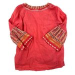 Johnny Was  - Tilly Flare Boho Blouse in Red Photo 2