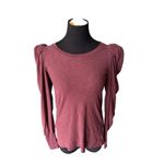 Nation Ltd  Romy Long Puff Sleeve in Garnet Burgundy Dark Romantic Small Photo 4