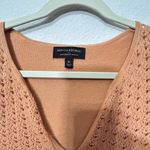 Banana Republic  Womens Organically Cotton Pointelle Sweater Short Sleeve Tan Md Photo 4