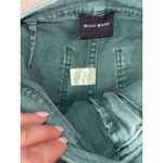 Miou Muse Pants Women's Medium Wide Leg Cropped Raw Hem Casual Trousers Green Photo 4