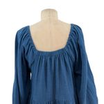 Cleobella  Neha Mini Dress Blue‎ Long Sleeve Tasseled Cotton Size Medium Photo 11