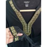 Lucky Brand Tunic Black Gold Beaded Embroidered Size S Cotton India Photo 8