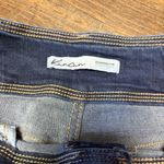 KanCan High Rise Double Button Bootcut Flare Raw Hem Jeans Women's 29 Stretch Blue Photo 3