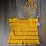 ZARA Mustard and Rust Striped Crop Top Nwt Sz M Photo 2