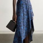 Alice + Olivia Christina Hi‑Lo Dress Size 6 Winter Palace Cowl Neck blue black Photo 0