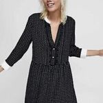 ZARA  Polka Dot Mini Dress Pearl Buttons Photo 1