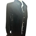 Croft & Barrow Black Velvet Long Sleeve Button Down Shirt Elegant Party Top Photo 2