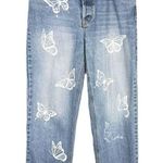 Revice Denim Revice Size 30 Jeans Straight Leg High Rise Light Blue Butterfly Print Front 859 Photo 11