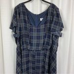 Unique Vintage Blue Plaid Tie Front 1940’s Swing Midi Dress Sz.5x/26 Photo 1