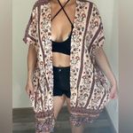 Angie Kimono Duster NEW Floral Boho Rayon Swim Coverup Vacation Photo 2