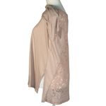 DKNY Jeans Size S Womens Top Lace Back Beige Long Sleeve Tan Photo 4