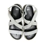 BP NWT Gage 8.5 Silver Platform Sandals Strappy Espadrille Beach Summer Festival Photo 3
