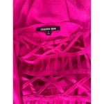 Gianni Bini  Women's Size 4 Hot Pink Maxi Dress Lattice Back Photo 2