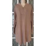 Softies Dreamtech Quarter Zip Tunic Lounge Dress Long Sleeve Coco Size XL Tan Photo 3