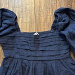 Abercrombie & Fitch Navy Smocked Puff Sleeve Mini Dress Babydoll Size Medium NWT Photo 3