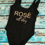Rose All Day Black One Piece Swimsuit Size M Size M Photo 0