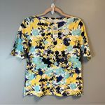 Charter Club  Tee Floral Short Sleeve 100% Pima Cotton Boat Neck Top Sz MP NWT Photo 0