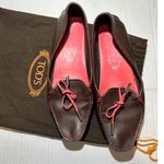 Tod's  Women Gommino Brown pink Leather driving Loafers Size 36.5 w dustbag Photo 0