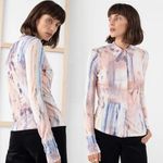 & Other Stories & Other Stories Watercolour Button Up Blouse Slight Puff Shoulder 10 Photo 1