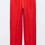 ZARA NWT red side split hem trouser pants Photo 5