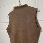 Joseph A Womens Sleeveless Size XL Gold Silk Metallic Knit Party Photo 3