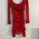 Oh Polly  red midi beaded longsleeve dress size US 6 Photo 2