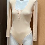 BCBGeneration  beige long sleeve bodysuit Photo 1