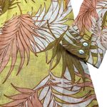 Tahari ‎ 100% European Flax Linen Tropical Long Sleeve Button Up Shirt Size Large Photo 1