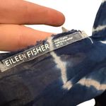 Eileen Fisher Blue White Tie Dye Fringe Organic Cotton Scarf Photo 3