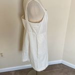 Madewell Denim Square-Neck Sleeveless Mini Dress in Tile White Size 14 NWT Butto Photo 7
